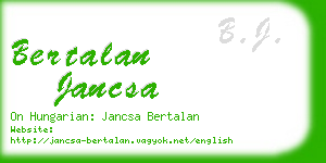 bertalan jancsa business card